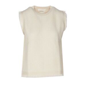 LISA YANG Mathilde Cashmere Fringe Sleeveless Knit Sweater Vest Size 2 Medium